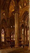 Arturo Ferrari Interior of Milan Cathedral painting